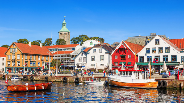 Buildings in Stavanger, Norway, from the water