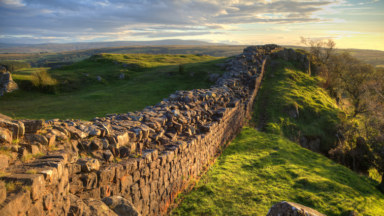 A section of Hadrian's Wall in Northumberland, England