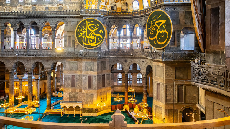 The interior of the Hagia Sophia in Istanbul, Turkey