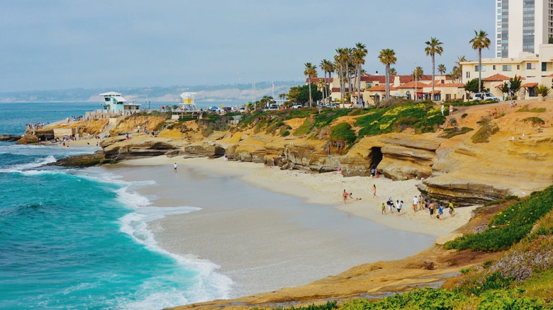 The beach at La Jolla Cove in La Jolla, California