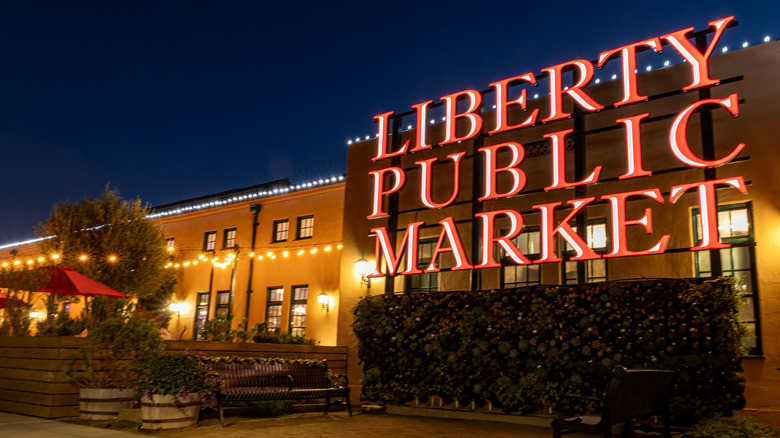Sign for the Liberty Public Market in Liberty Station, San Diego