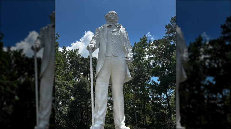 The statue of Sam Houston in Huntsville, Texas