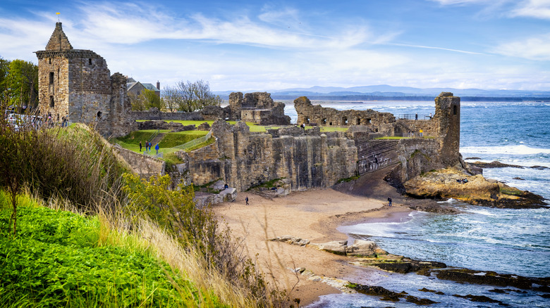 The ruins of the St. Andrew's Castle, located on a rocky promontory