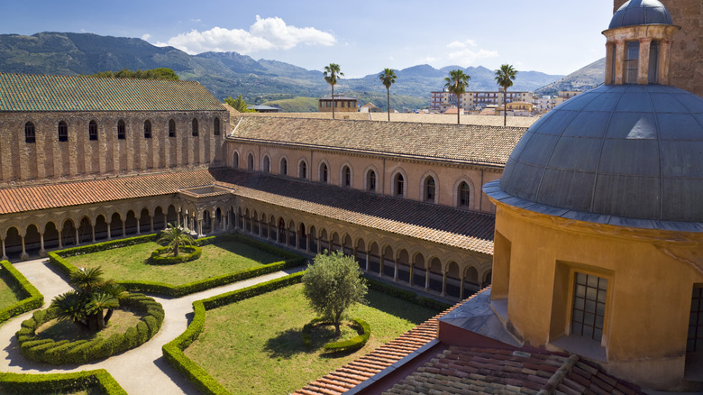 The cloister in the Duomo de Monreale, seen from above