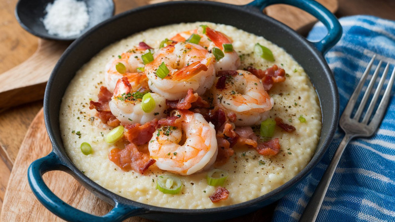 Shrimp and grits, a staple of Lowcountry cuisine