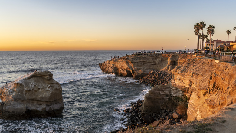 Sunset at Sunset Cliffs Natural Park in San Diego