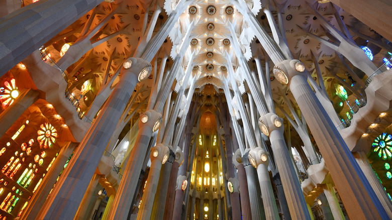 The interior of the Sagrada Familia