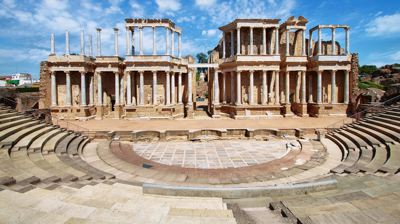 The ruined Roman theater of Mérida