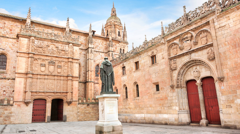 The exterior of buildings on the University of Salamanca