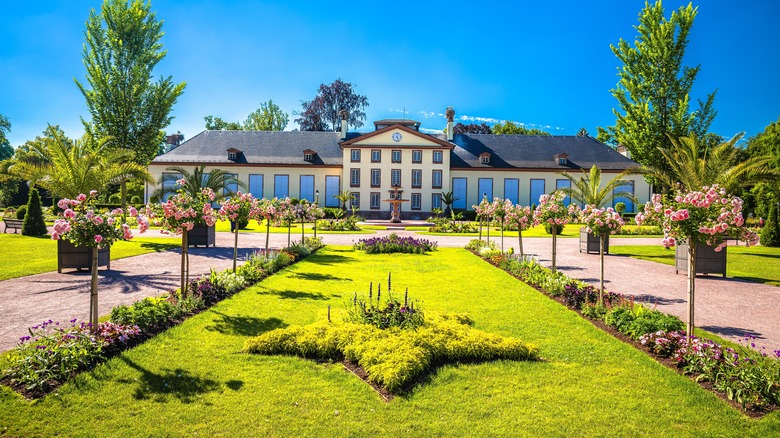A scenic summer shot of the Parc de l'Orangerie in Strasbourg, France