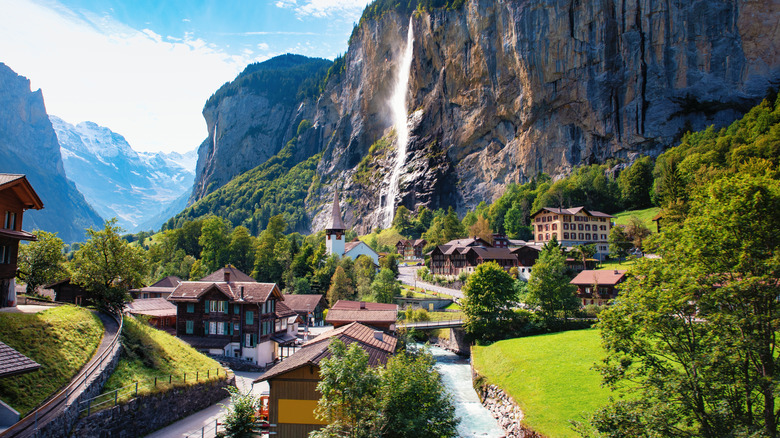 Lauterbrunnen Valley, Switzerland, on a sunny day