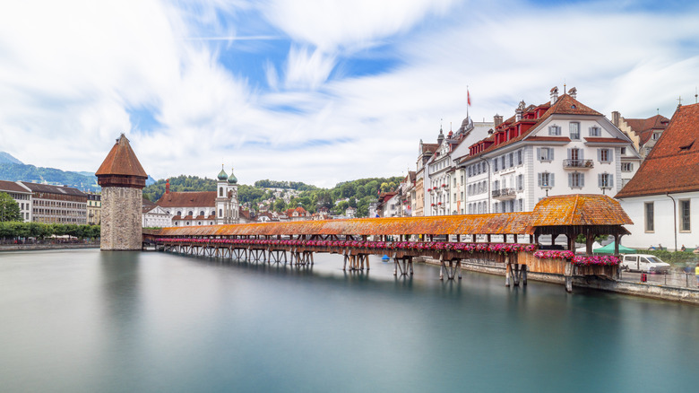 Lucerne's Chapel Bridge and watertower