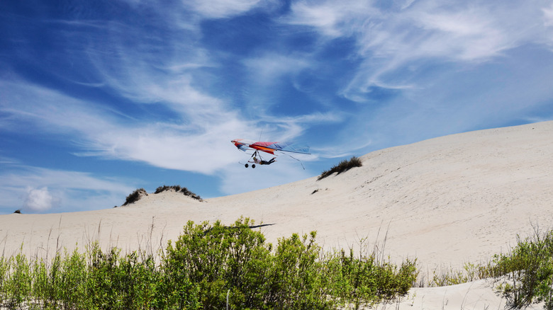 Hang glider on dune on Jockey's Ridge State Park