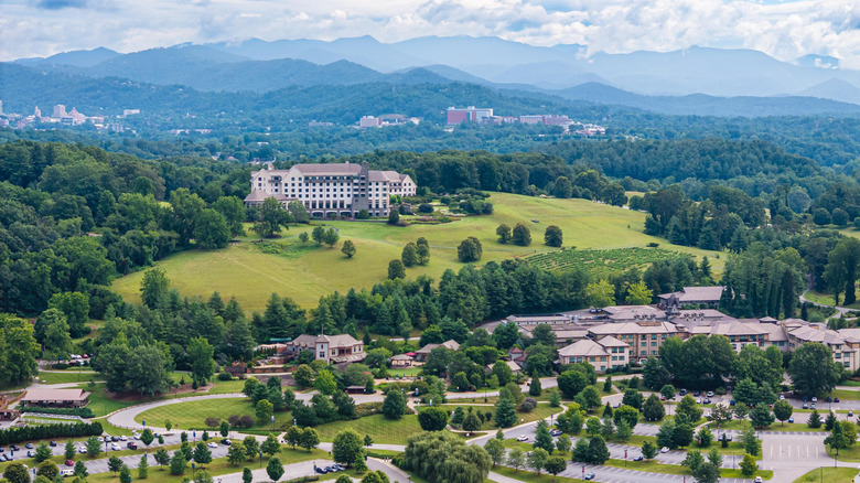 View of Biltmore Estate from above