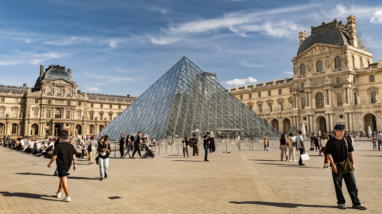 Pyramid at entrance of the Louvre
