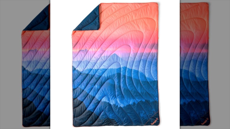 Rumpl Original Puffy Blanket in "Alpenglow" pattern