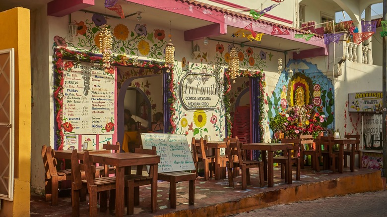 Colorful exterior of a bar on Isla Mujeres