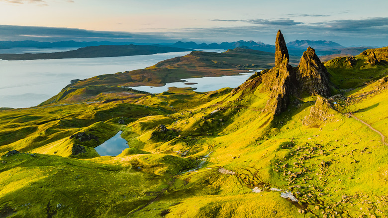 Drone View Over Old Man Of Storr, Isle Of Skye, Scotland