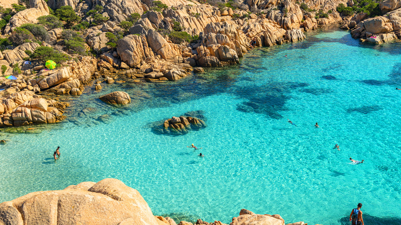 Cala Coticcio, know also as "Tahiti" along est coast of Caprera Island, is one of the most precious beach of Sardinia