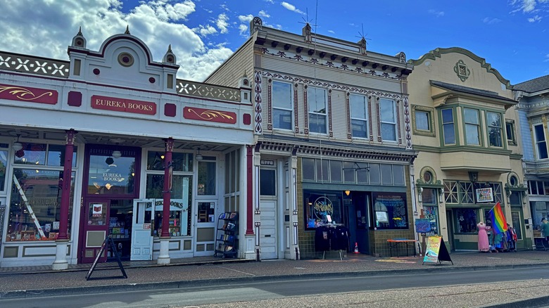 Historic storefronts in downtown Eureka, California