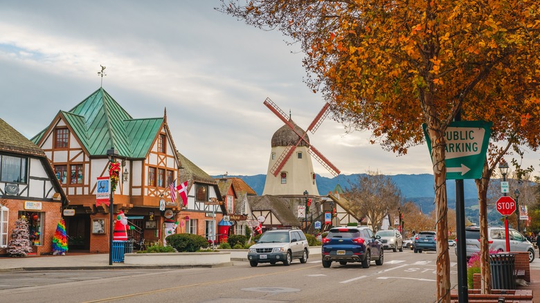 The town center of Solvang, California