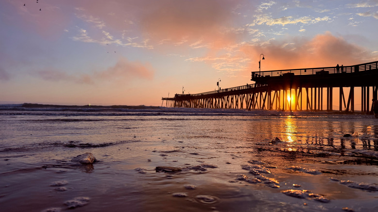 Pismo Beach pier on the California coast at sunset