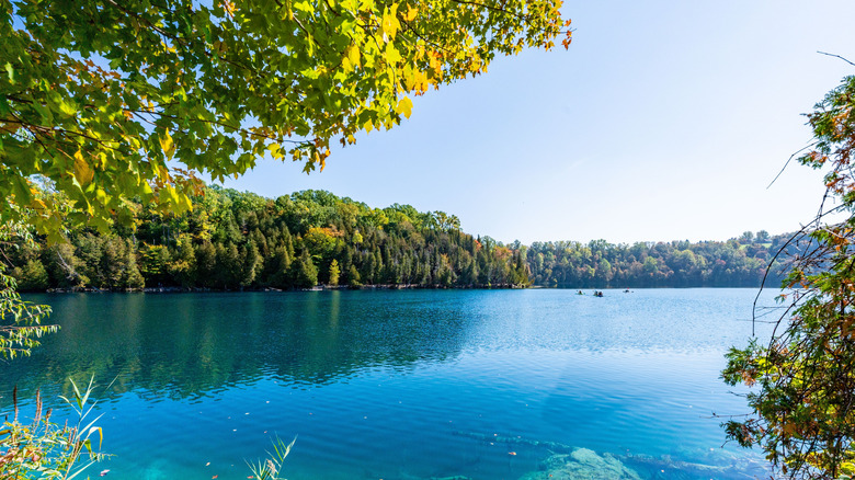 The turquoise lake at New York's Green Lakes State Park, outside of Syracuse