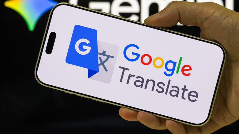 A smartphone showing the Google Translate app logo