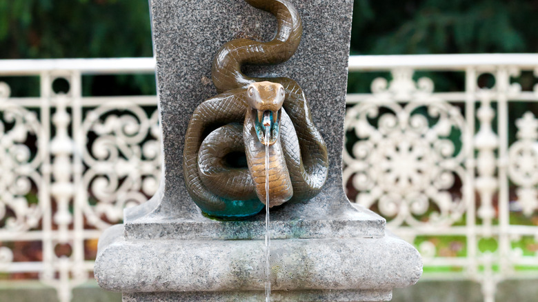 A snake water spout in Karlovy Vary