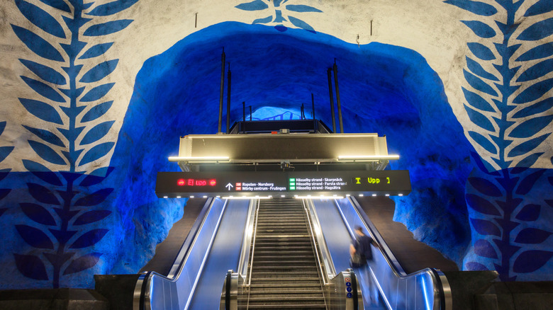 Stockholm, Sweden - June 4, 2024: Stockholm underground metro station T-Centralen - one of the most beautiful metro station in Stockholm, Sweden