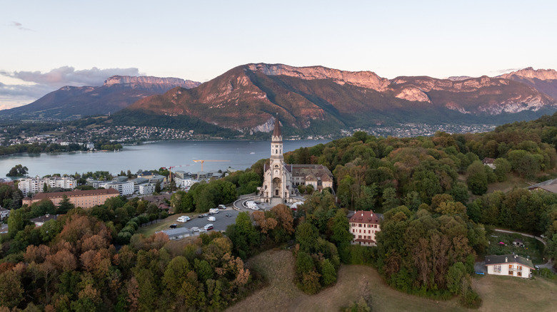 Aerial view of the Basilique de la Visitation in Annecy