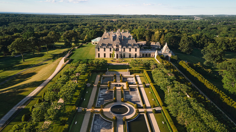 Front of Oheka Castle and gardens