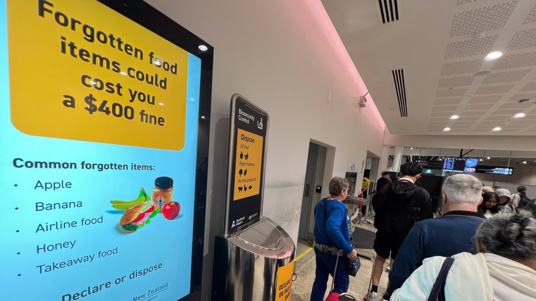 Biosecurity checkpoint at Auckland International Airport
