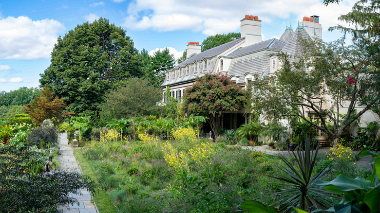 Path through the gardens outside the Chanticleer Estate home