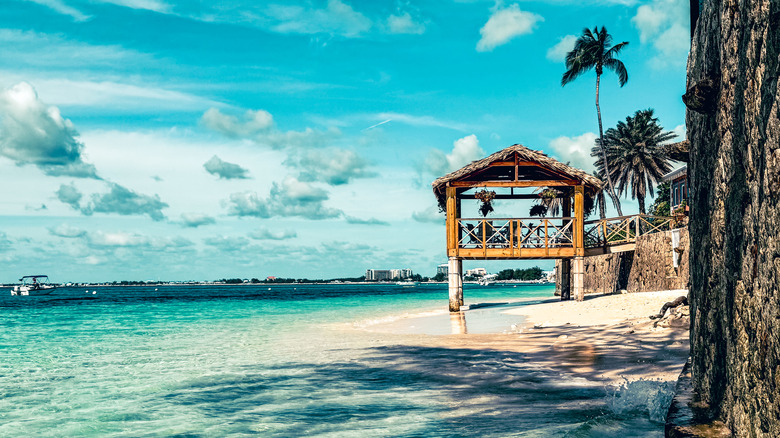 Empty wooden bungalow on Seven Mile Beach in Grand Cayman