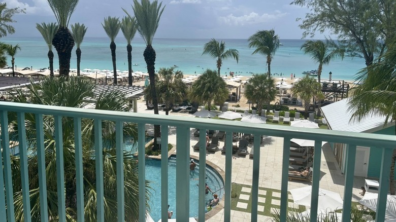 View of pool and ocean from the Westin Grand Cayman