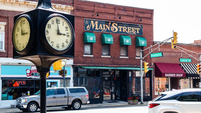 Historic brick buildings in downtown Chesterton, Indiana