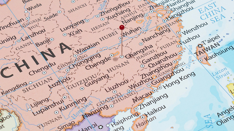 A map of central China's Hunan, Henan, and Hubei Provinces