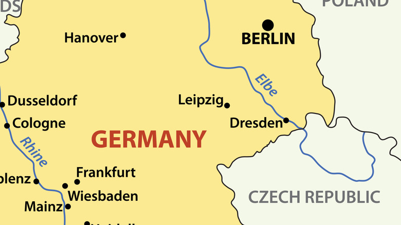 Map of eastern Germany