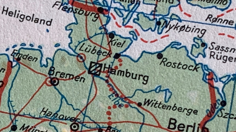 Northern Germany on a world map