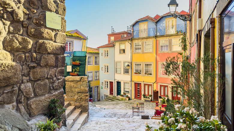 A historic square in Porto, Portugal