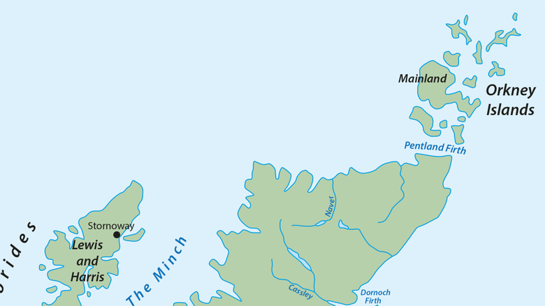 Vintage map of Scotland with detail of the north Scottish Highlands