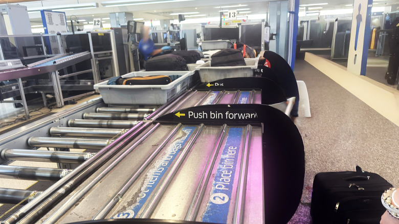 Bags going through the TSA security checkpoint