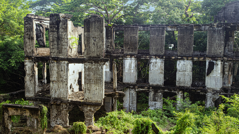 The ruins of Middleside Barracks on Corregidor Island
