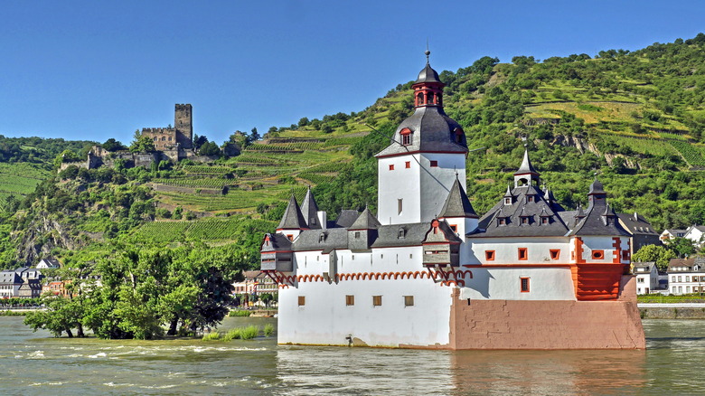 Pfalzgrafenstein Castle on a small island in the Rhine River