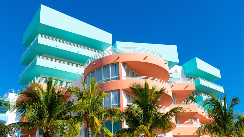 Colorful Art Deco buildings in South Beach