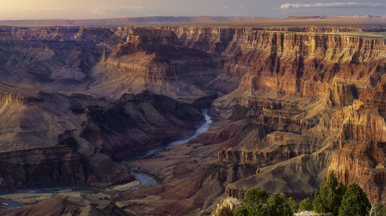 The Colorado River winds through the Grand Canyon