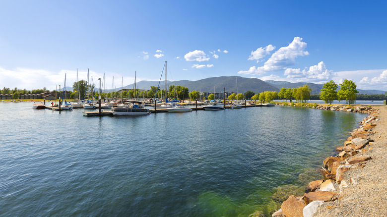 A marina in Sandpoint, Idaho, on Lake Pend Oreille