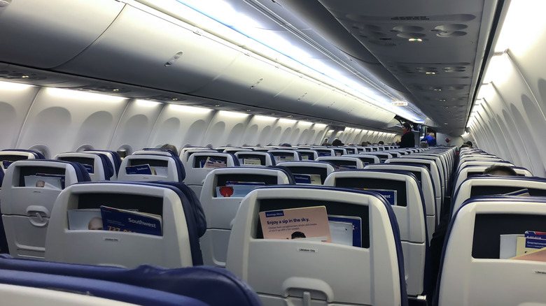 View from a seat on a Southwest Airlines plane