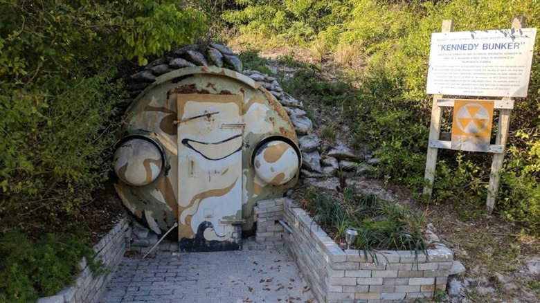 The entrance to the Kennedy Bunker on Peanut Island
